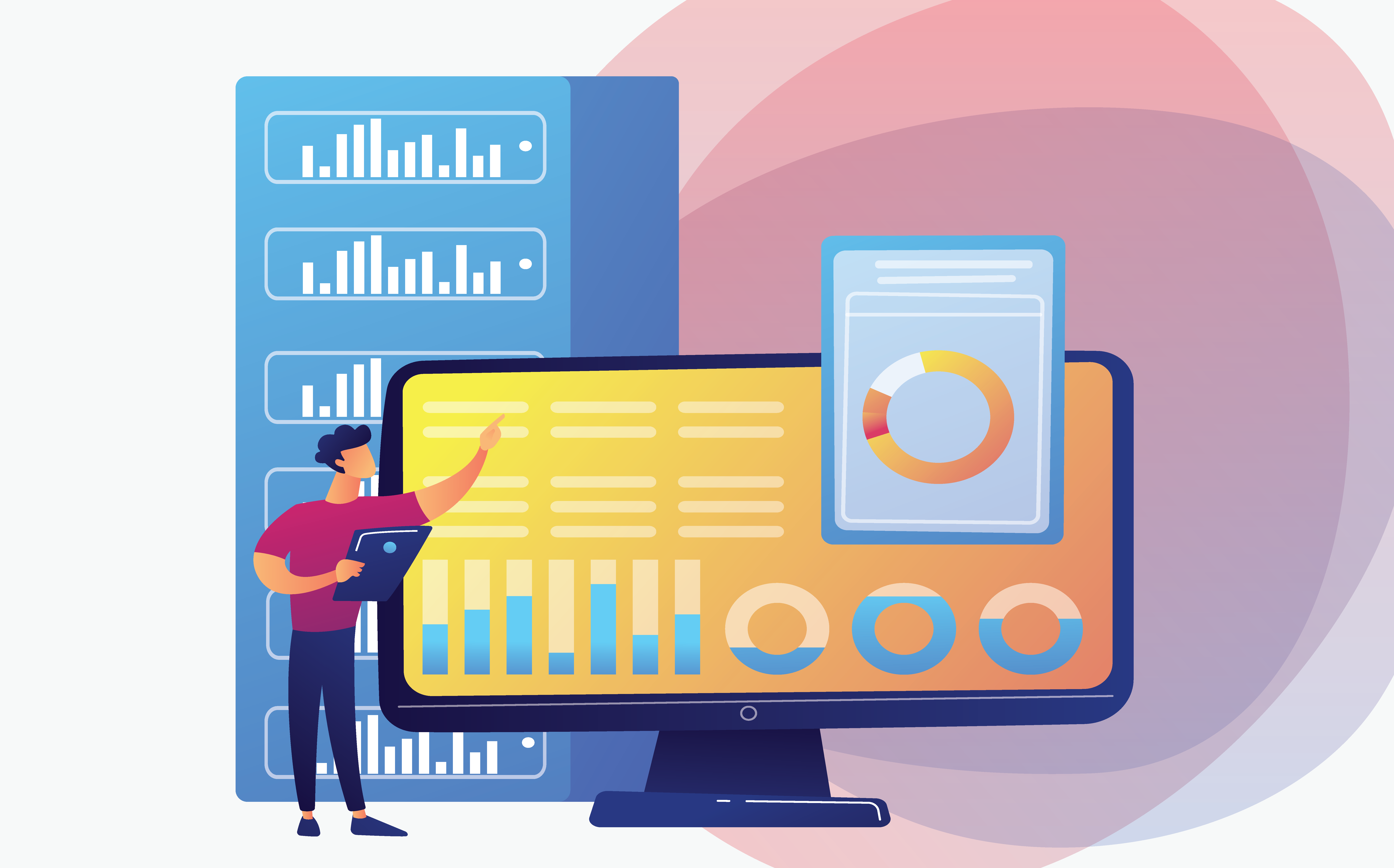 Salesforce analytics, reports and dashboards illustration
